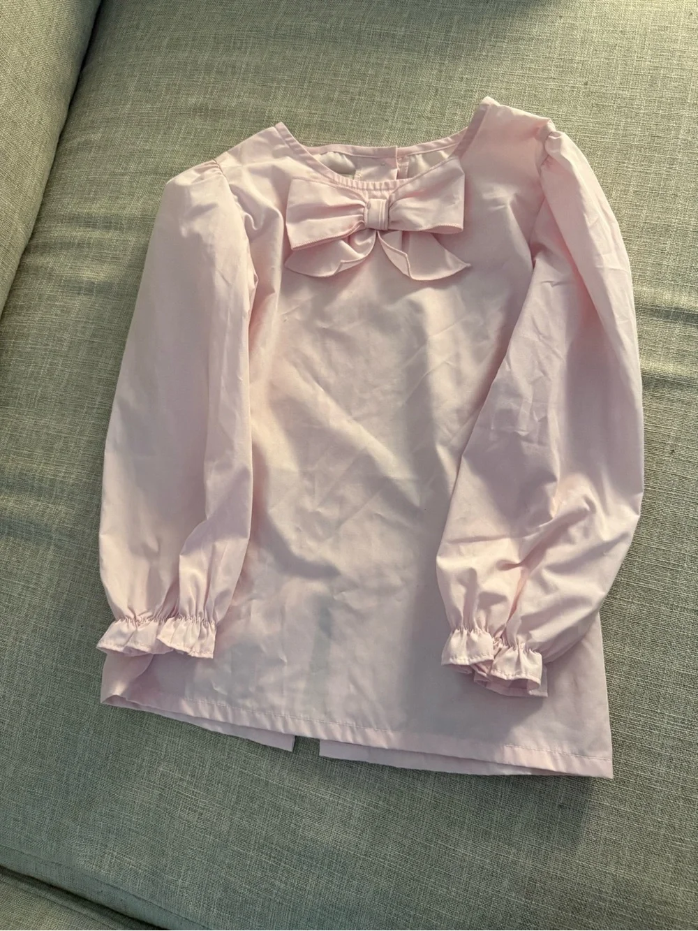 The Beaufort Bonnet Company Light Pink Bow-Front Long Sleeve Top